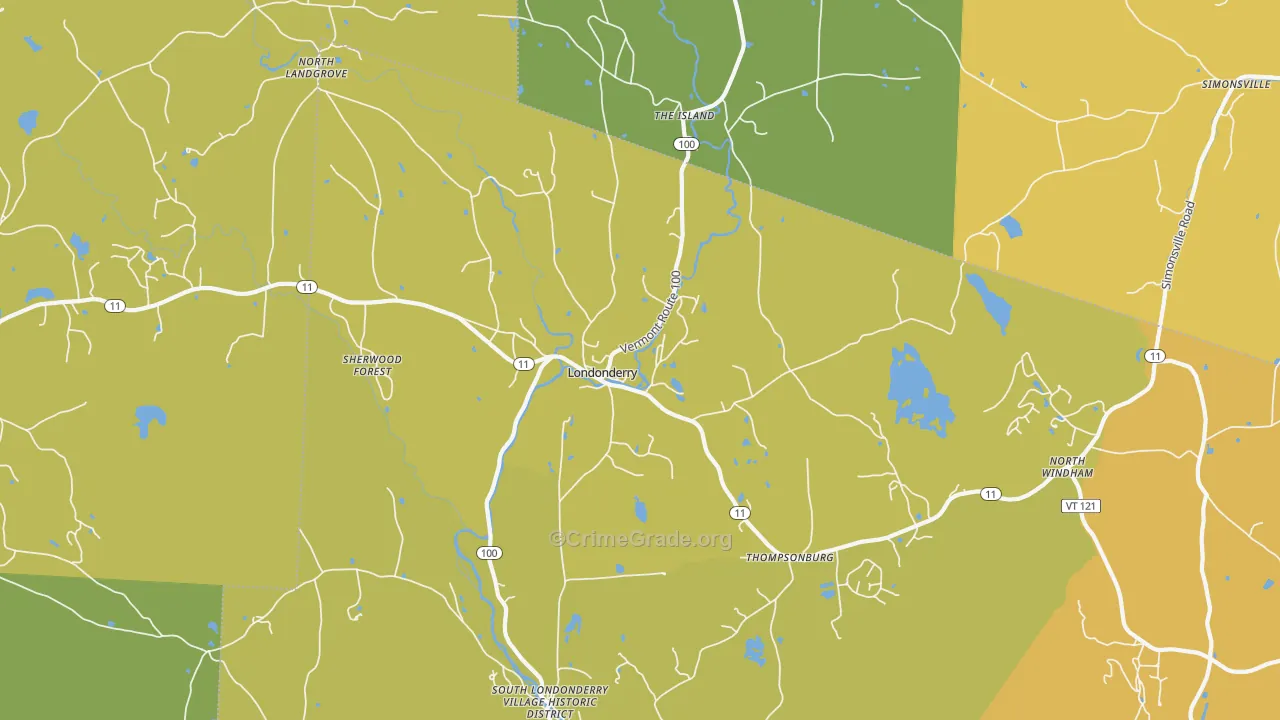 05148, VT Map of Vehicle Theft Rates
