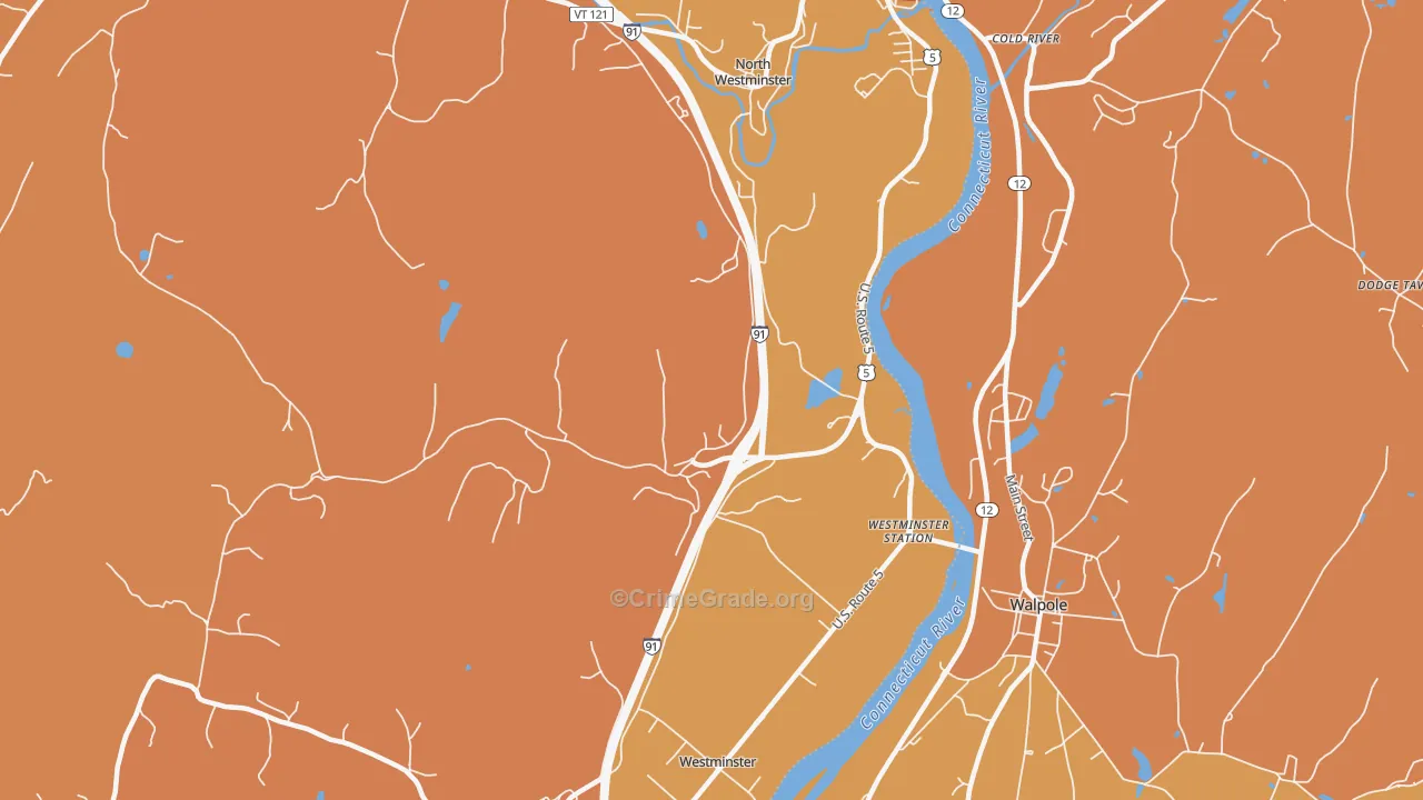 05158, VT Map of Vehicle Theft Rates