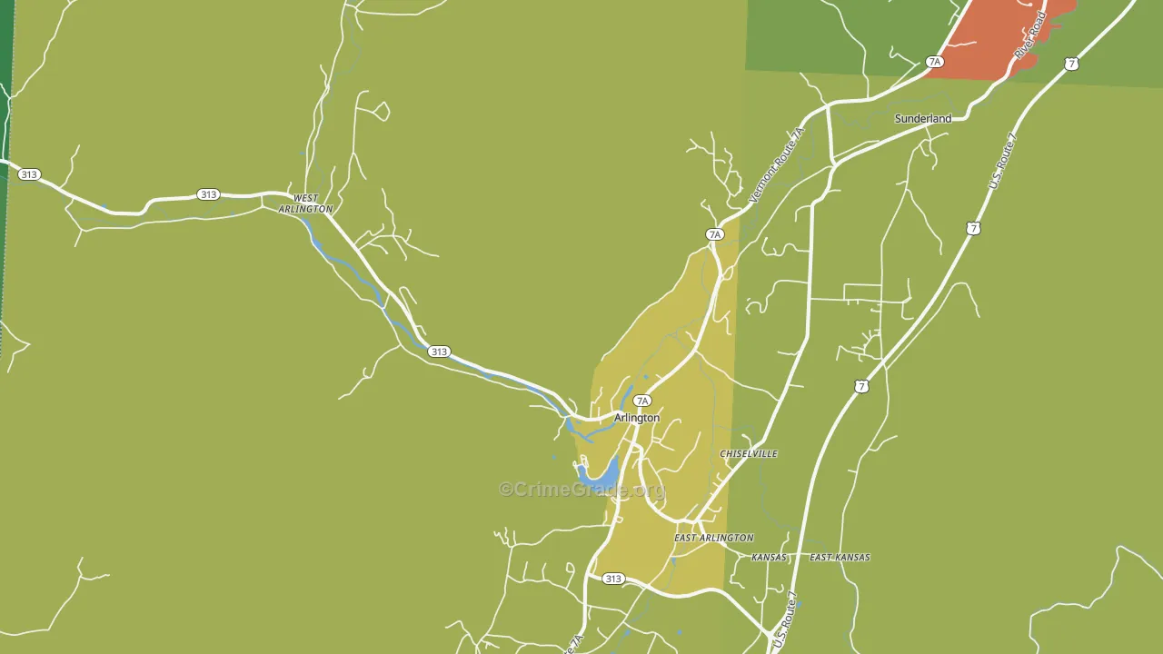 05250, VT Map of Vehicle Theft Rates