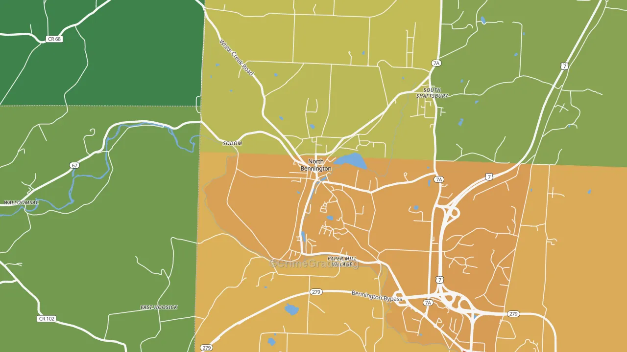 05257, VT Map of Vehicle Theft Rates