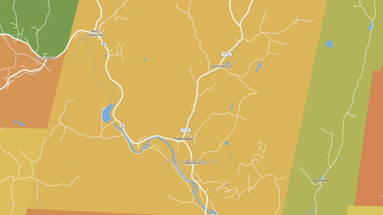 05353, VT Map of Vehicle Theft Rates