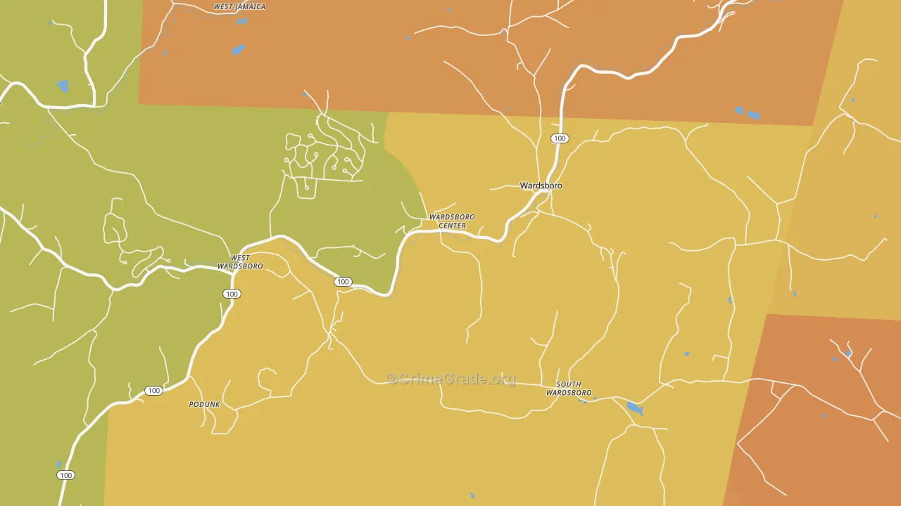 05355, VT Map of Vehicle Theft Rates