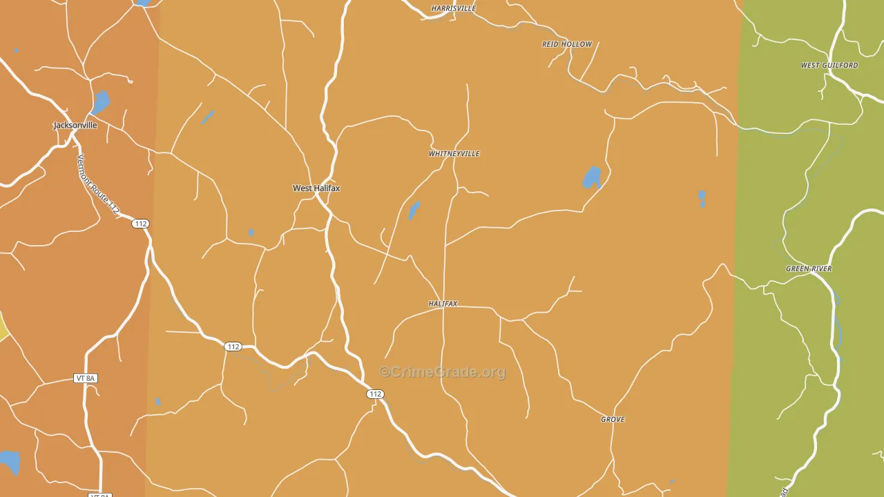 05358, VT Map of Vehicle Theft Rates