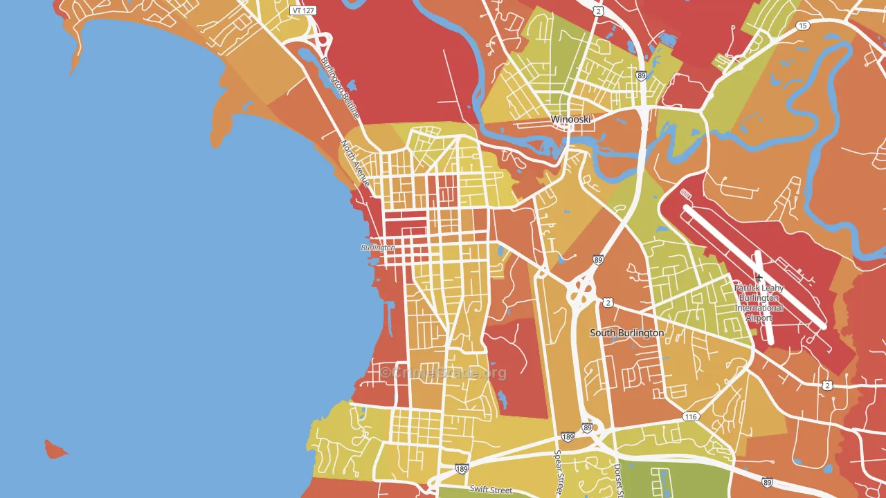 05401, VT Map of Vehicle Theft Rates