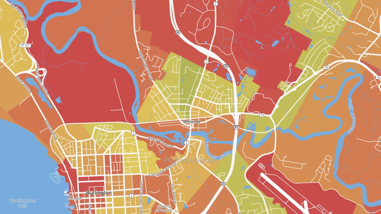 05404, VT Map of Vehicle Theft Rates