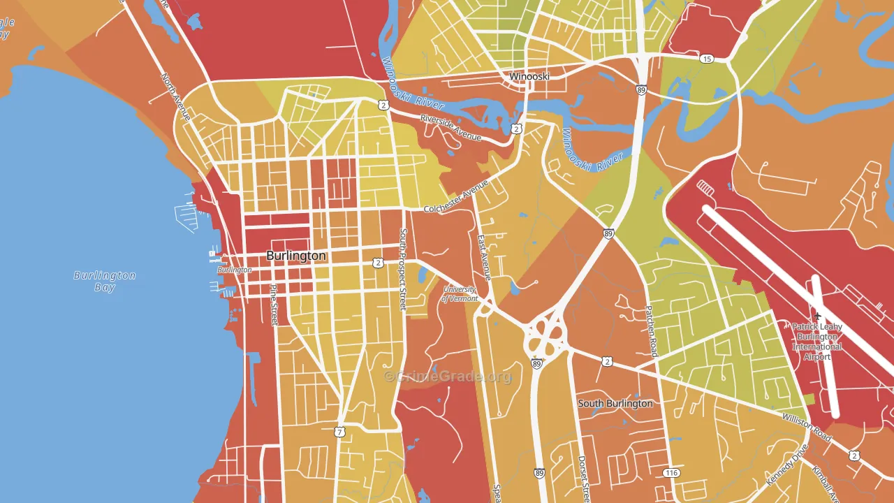 05405, VT Map of Vehicle Theft Rates