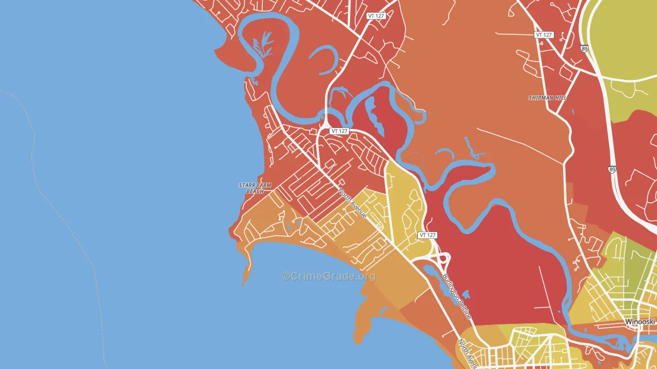 05408, VT Map of Vehicle Theft Rates