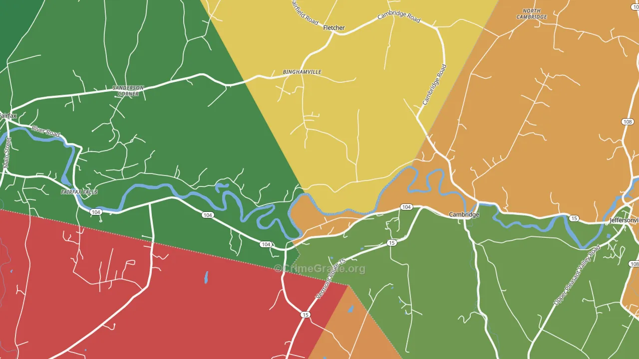 05444, VT Map of Vehicle Theft Rates