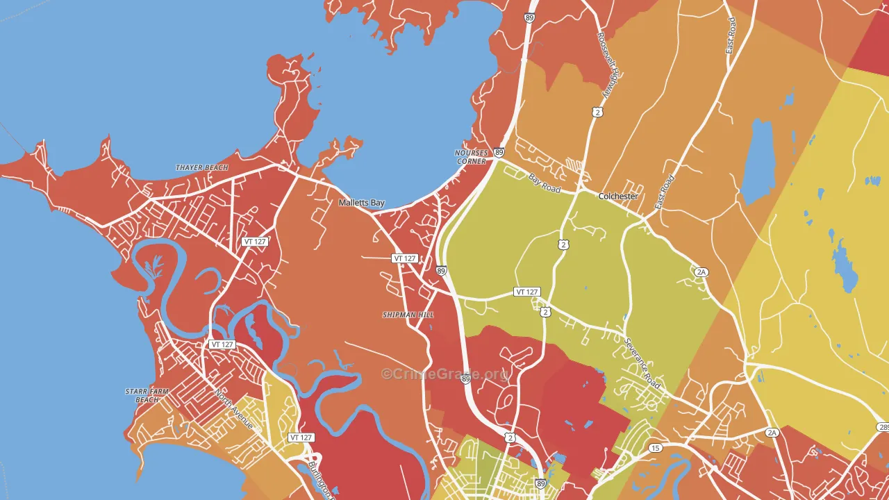05446, VT Map of Vehicle Theft Rates