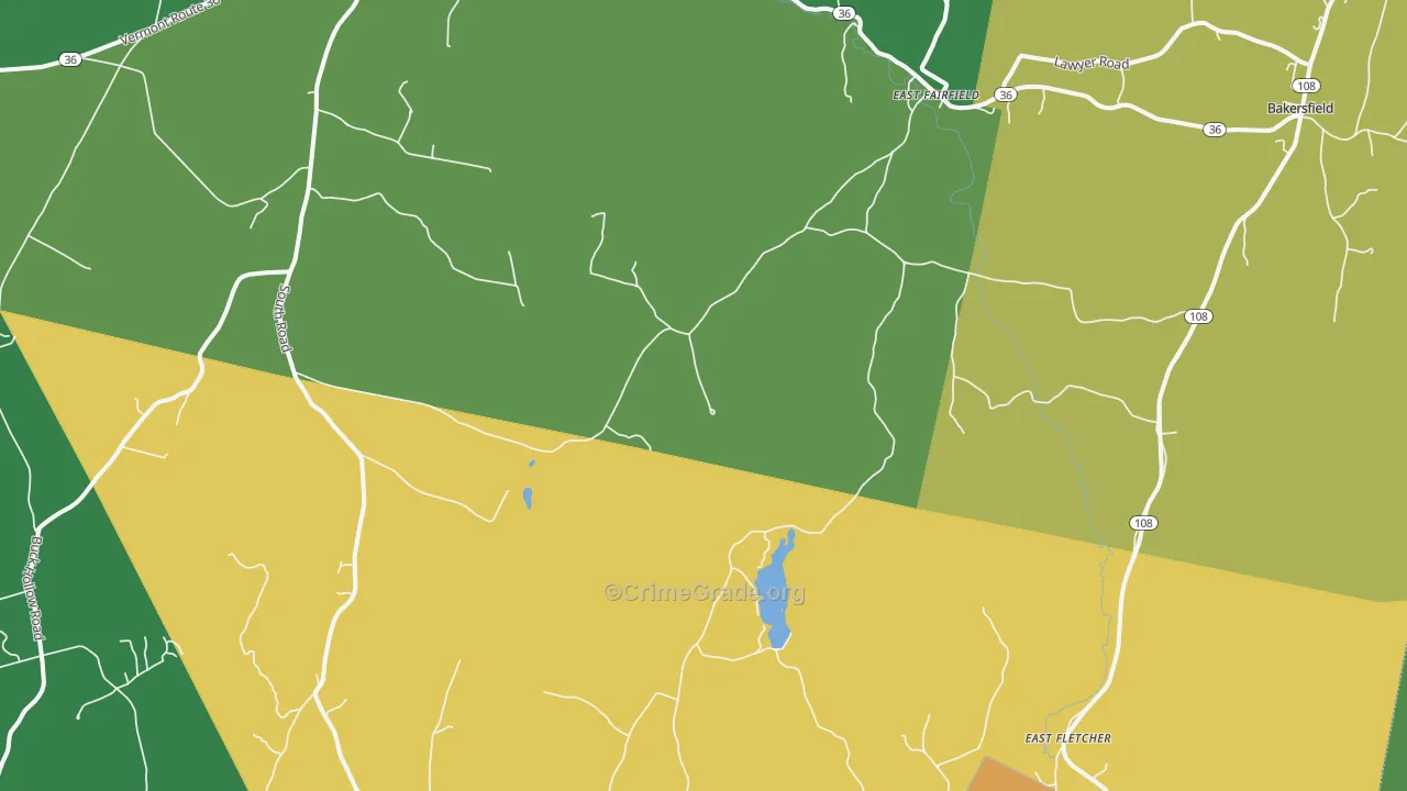 05448, VT Map of Vehicle Theft Rates