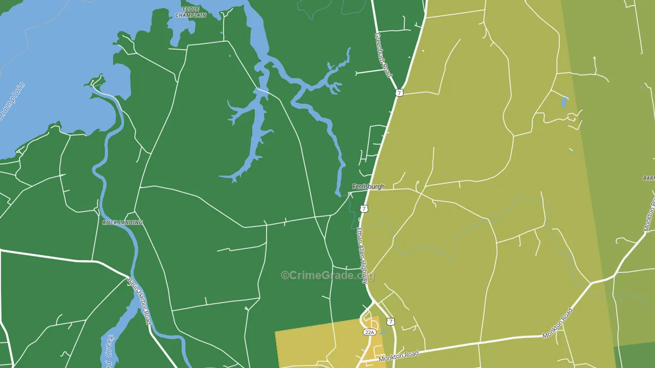 05456, VT Map of Vehicle Theft Rates
