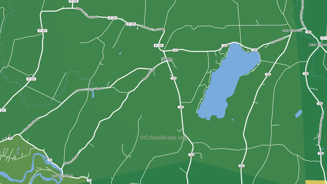 05457, VT Map of Vehicle Theft Rates