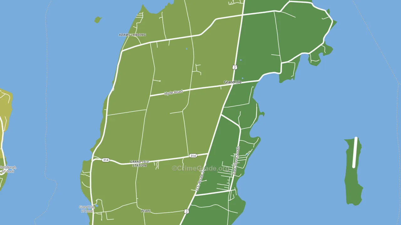 05458, VT Map of Vehicle Theft Rates