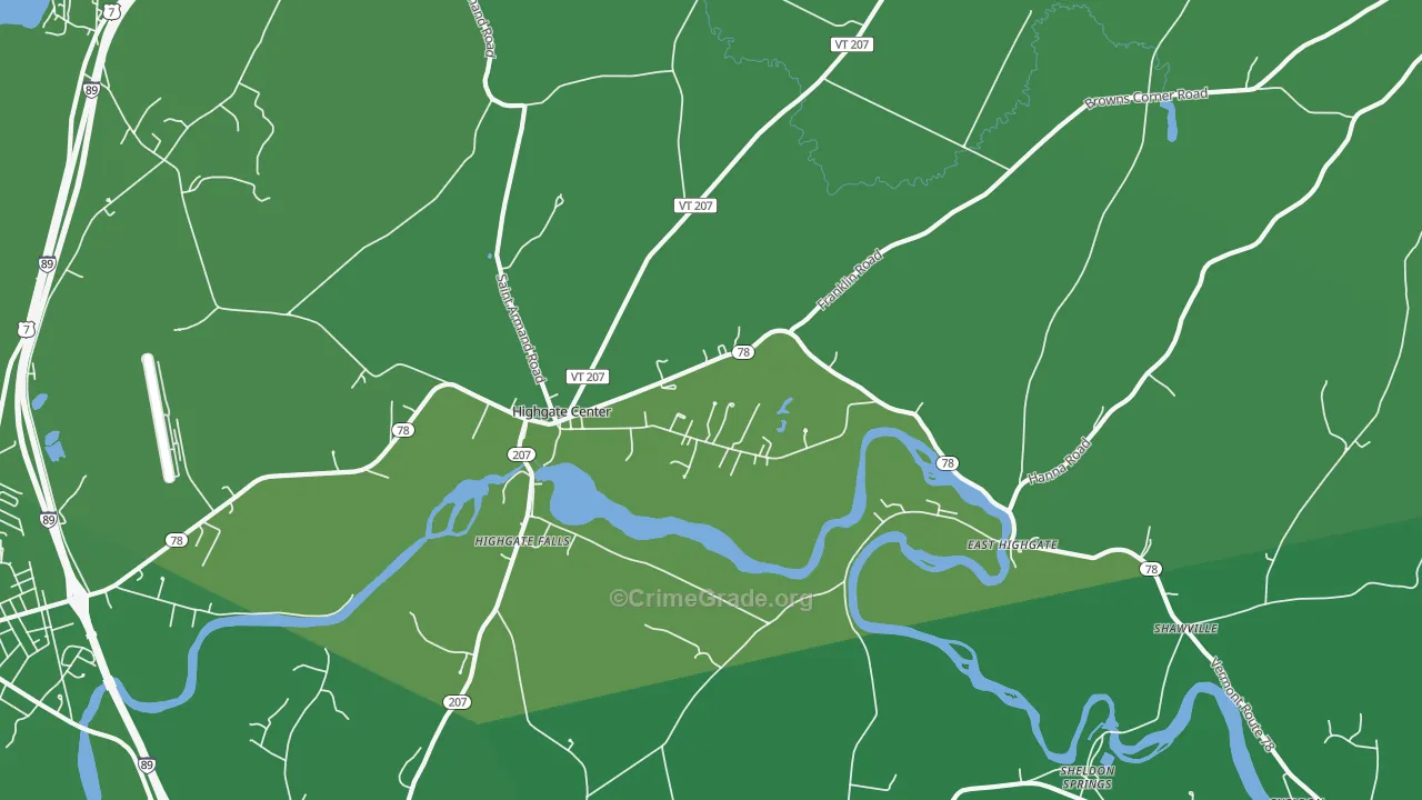 05459, VT Map of Vehicle Theft Rates
