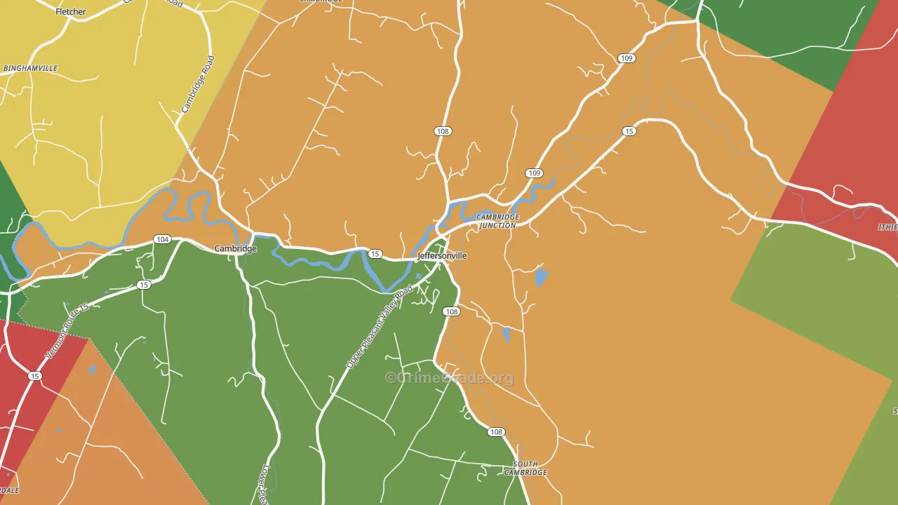 05464, VT Map of Vehicle Theft Rates