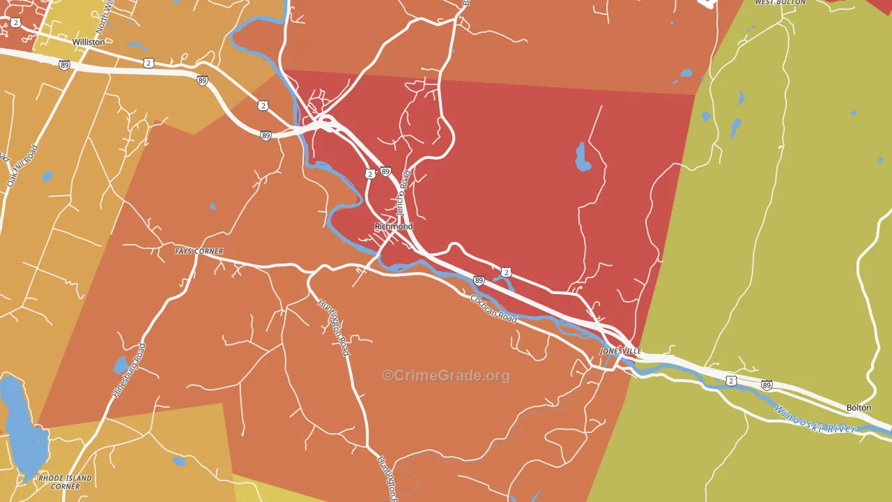 05477, VT Map of Vehicle Theft Rates