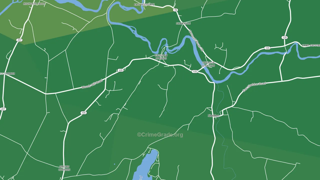 05483, VT Map of Vehicle Theft Rates