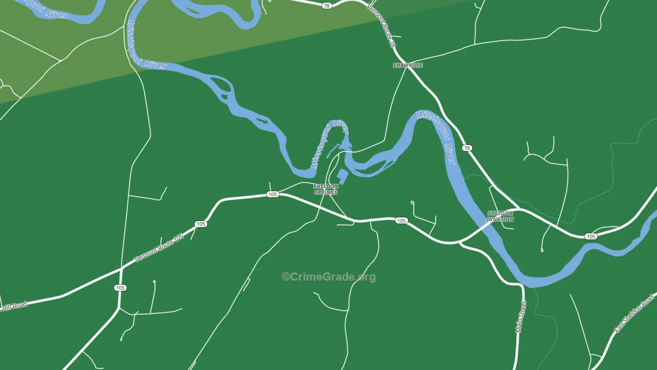 05485, VT Map of Vehicle Theft Rates