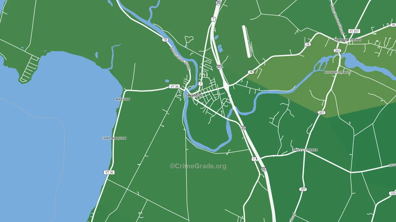 05488, VT Map of Vehicle Theft Rates