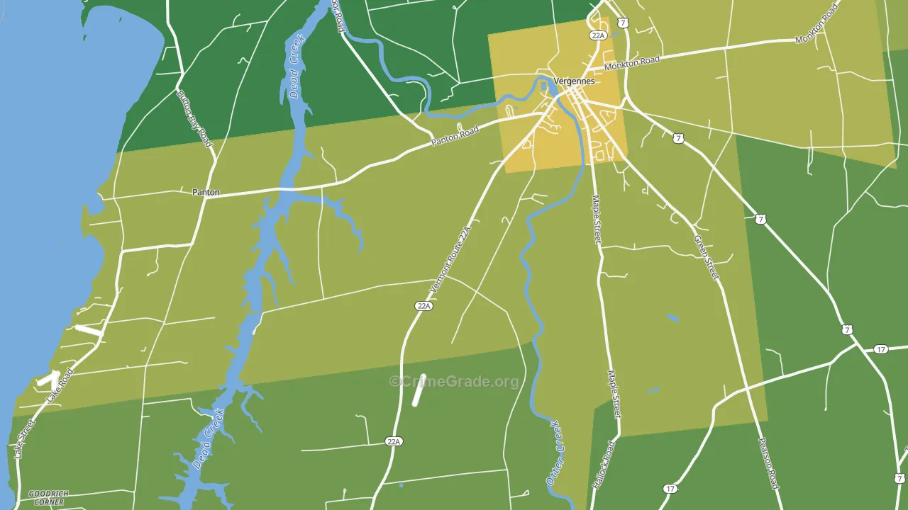 05491, VT Map of Vehicle Theft Rates