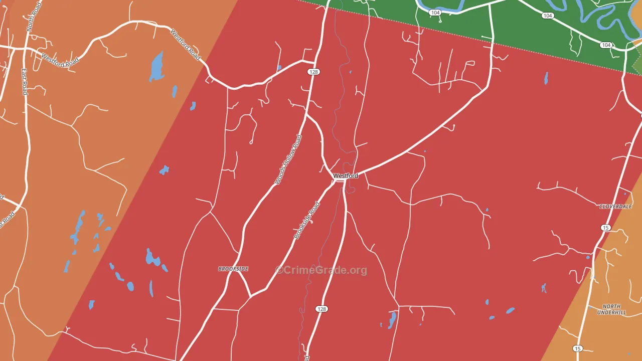 05494, VT Map of Vehicle Theft Rates