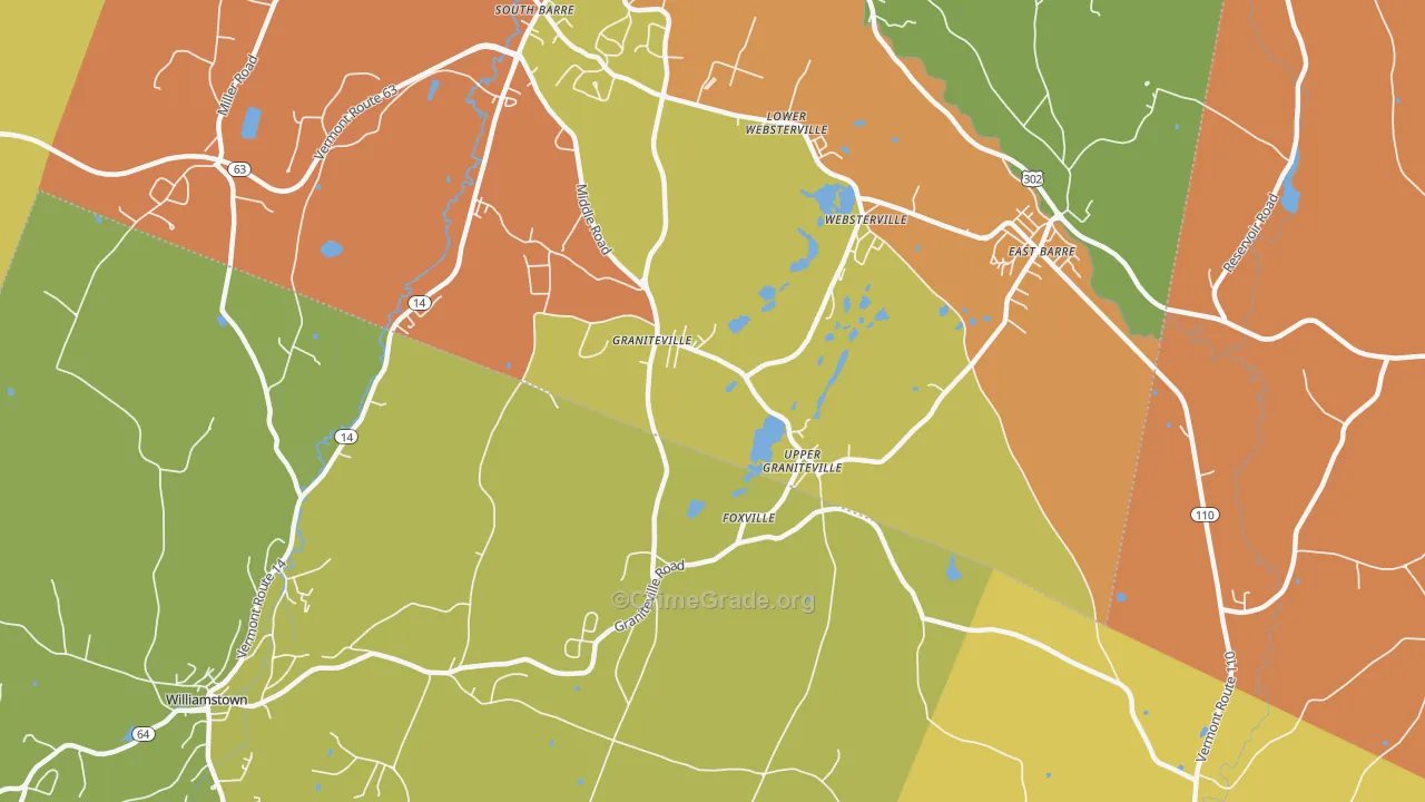 05654, VT Map of Vehicle Theft Rates