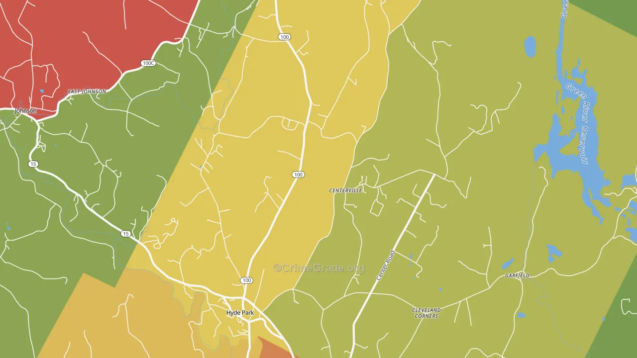 05655, VT Map of Vehicle Theft Rates