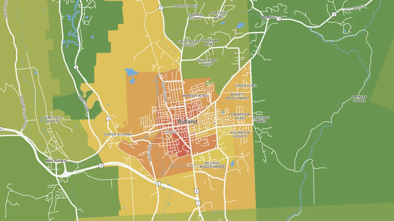 05701, VT Map of Vehicle Theft Rates
