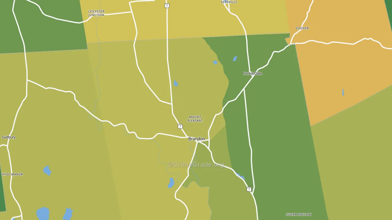 05733, VT Map of Vehicle Theft Rates