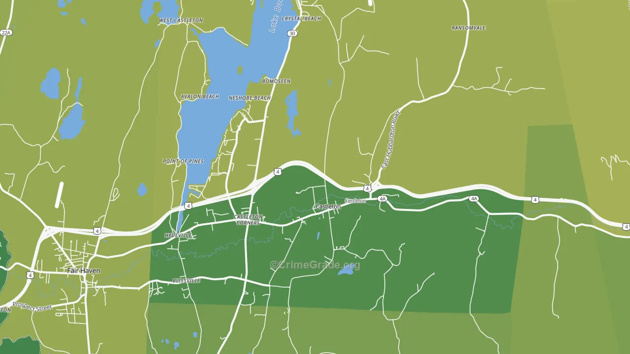05735, VT Map of Vehicle Theft Rates