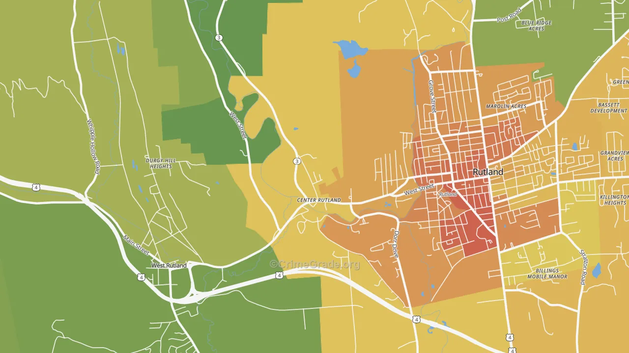 05736, VT Map of Vehicle Theft Rates