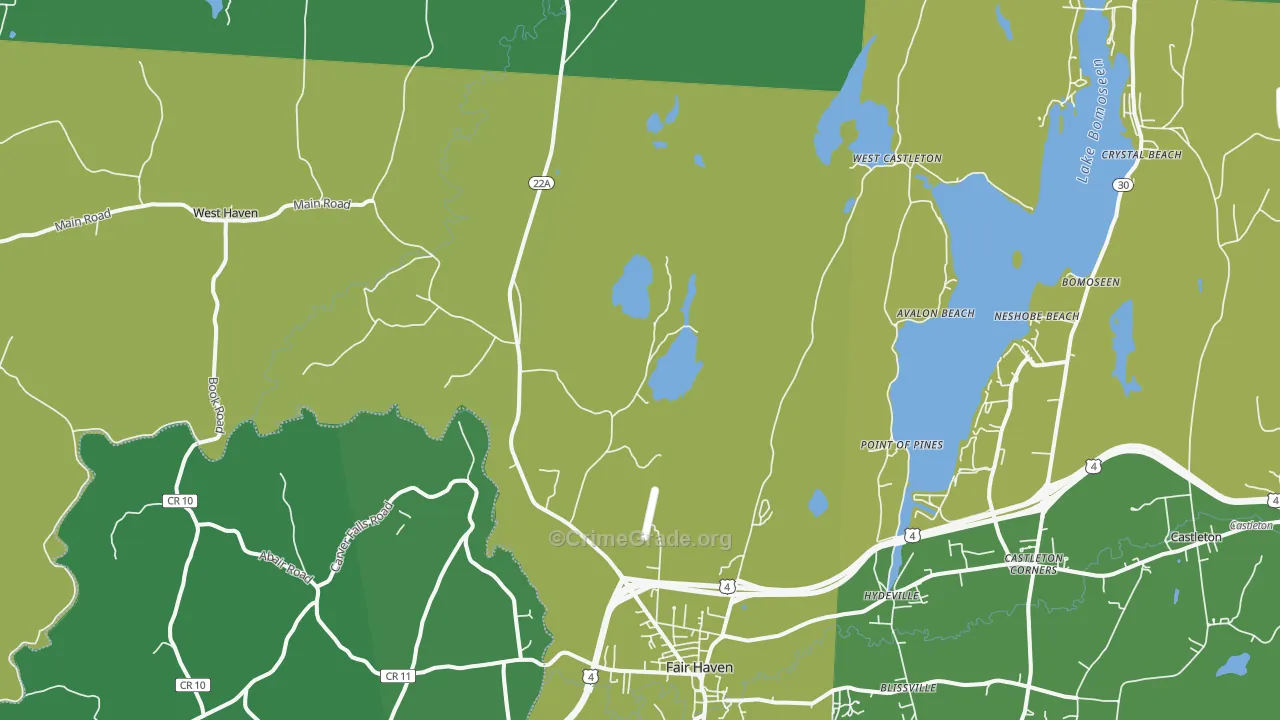 05743, VT Map of Vehicle Theft Rates