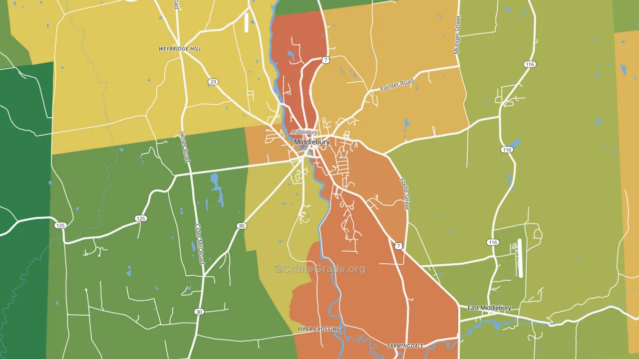 05753, VT Map of Vehicle Theft Rates