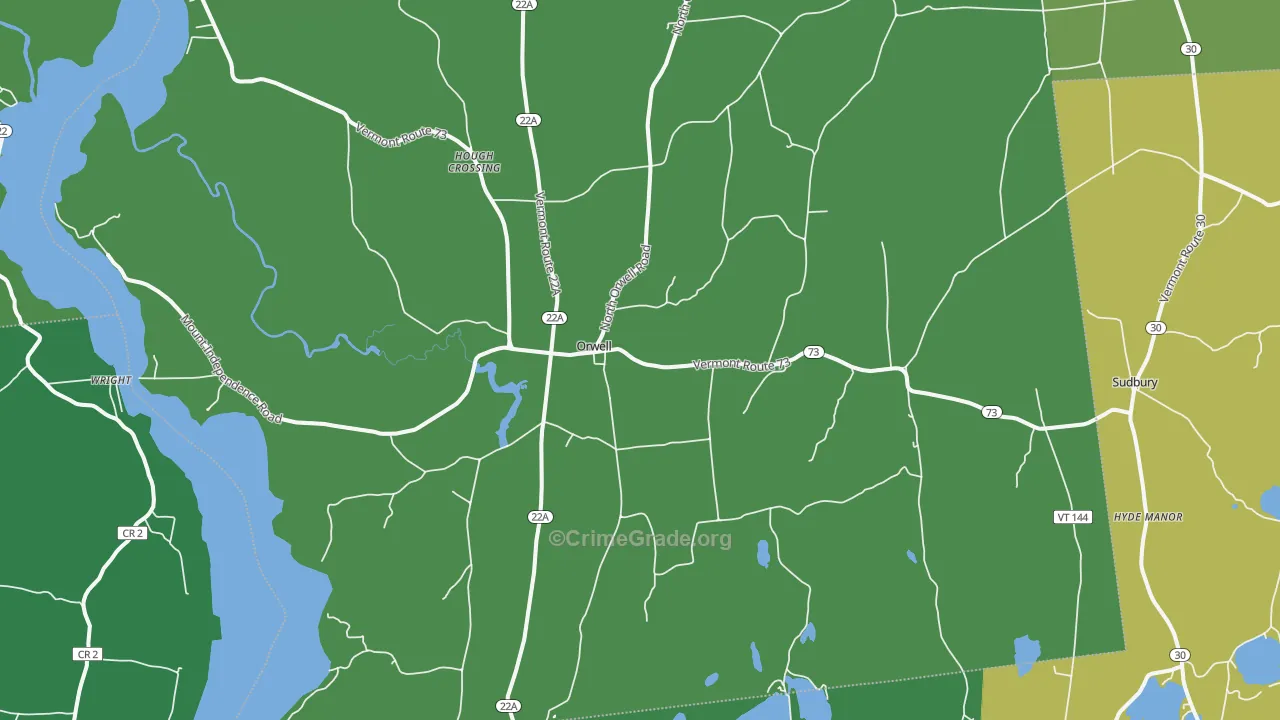 05760, VT Map of Vehicle Theft Rates