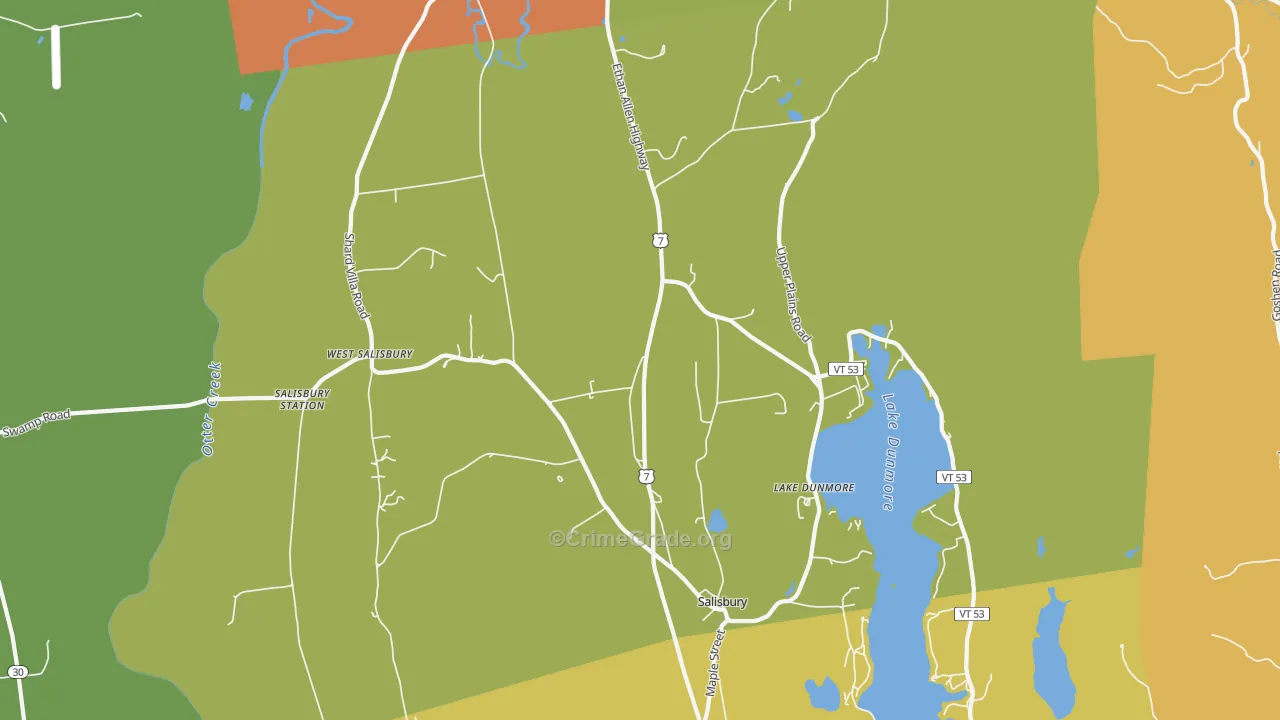 05769, VT Map of Vehicle Theft Rates