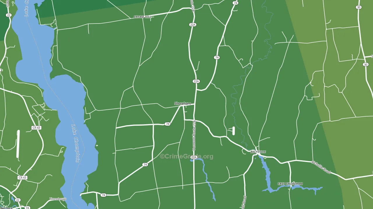 05770, VT Map of Vehicle Theft Rates