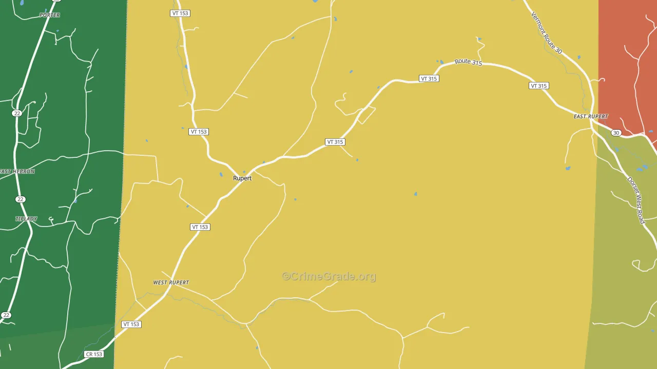 05776, VT Map of Vehicle Theft Rates