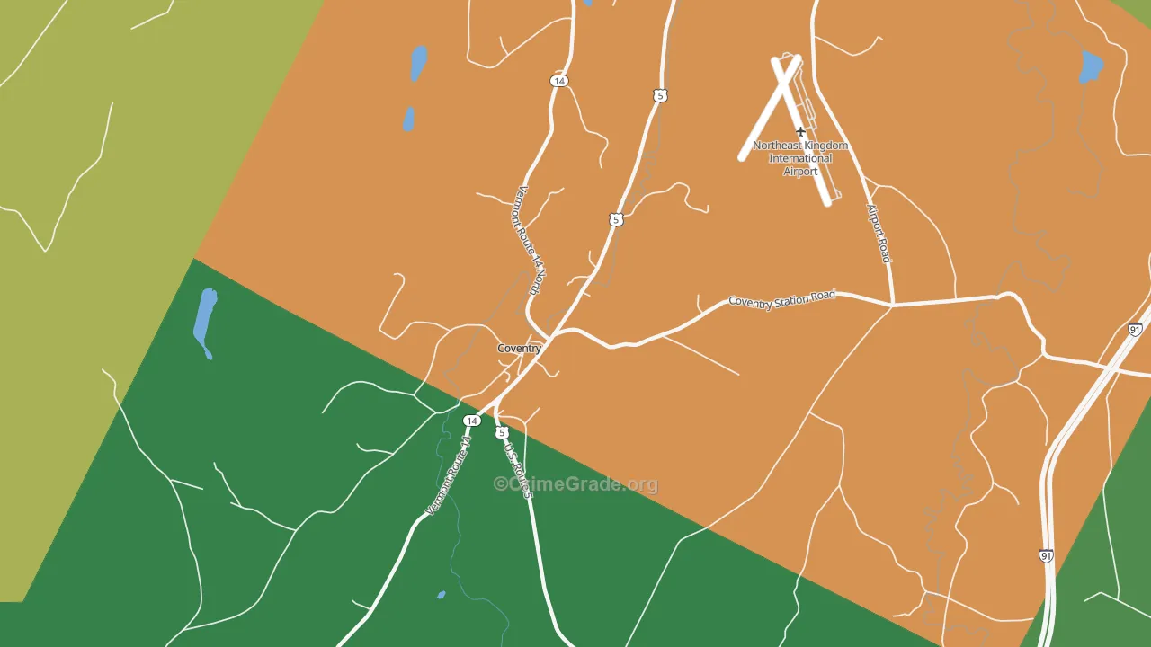 05825, VT Map of Vehicle Theft Rates