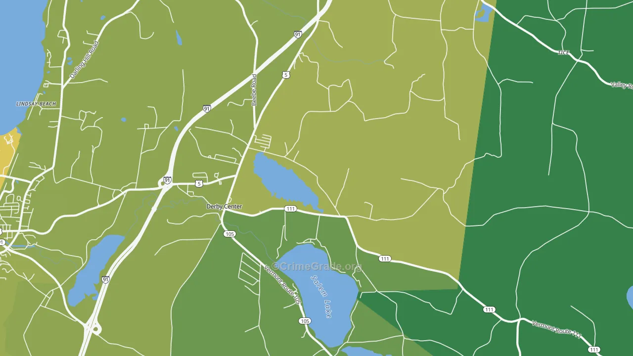 05829, VT Map of Vehicle Theft Rates