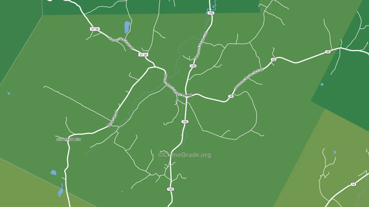 05847, VT Map of Vehicle Theft Rates