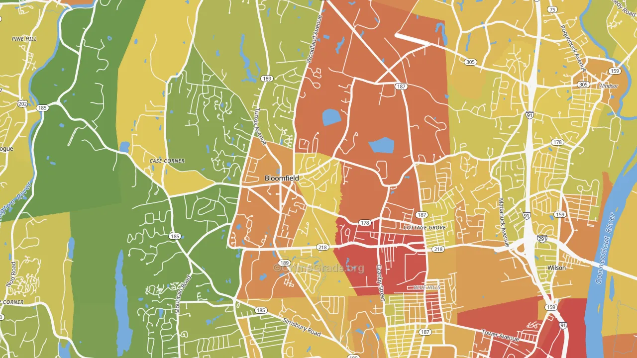 06002, CT Map of Vehicle Theft Rates