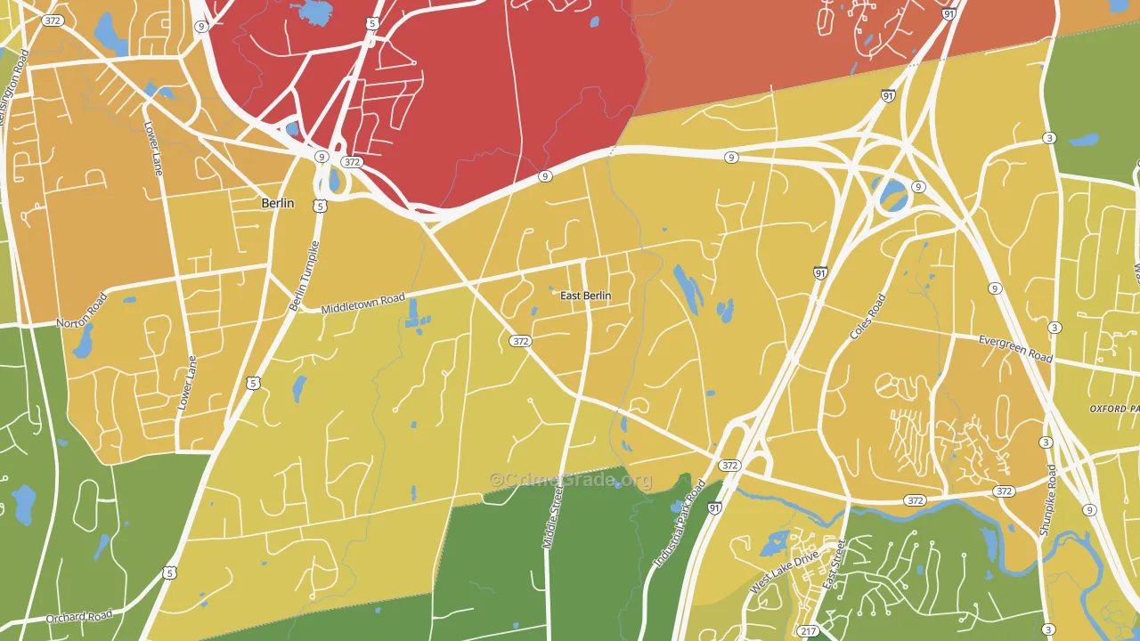 06023, CT Map of Vehicle Theft Rates