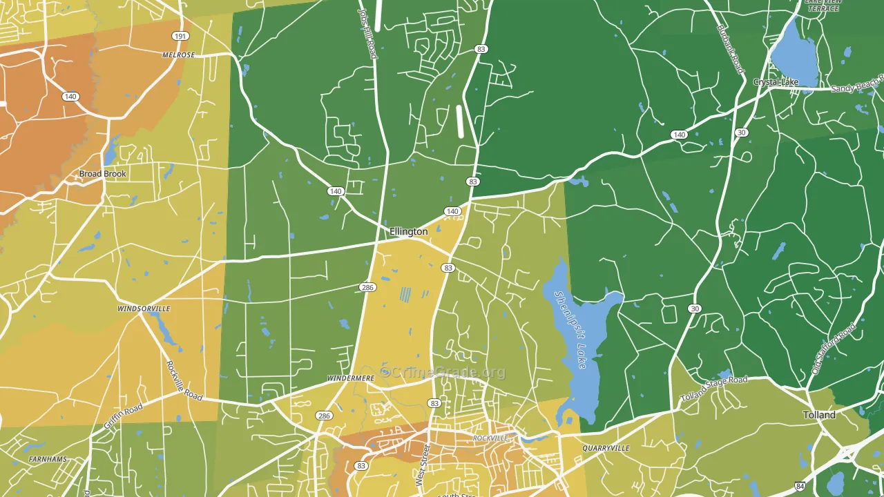 06029, CT Map of Vehicle Theft Rates
