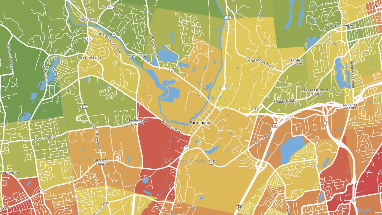 06032, CT Map of Vehicle Theft Rates