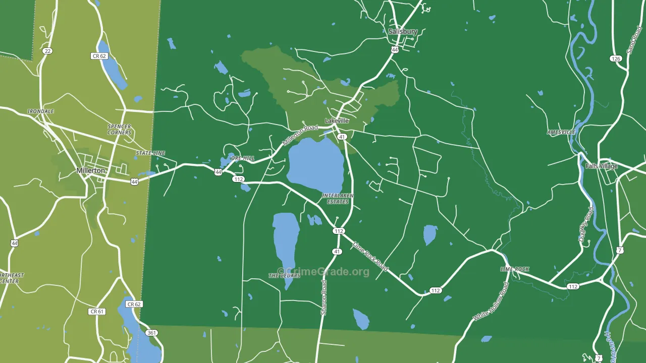 06039, CT Map of Vehicle Theft Rates