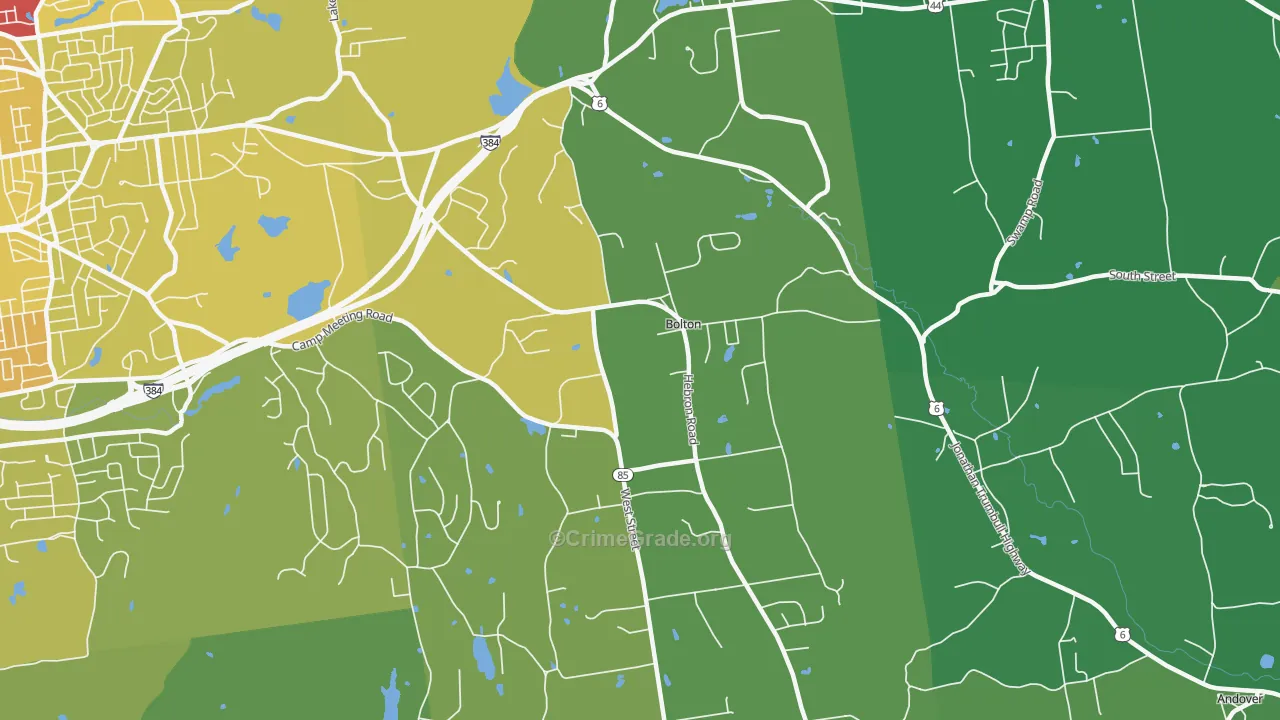 06043, CT Map of Vehicle Theft Rates