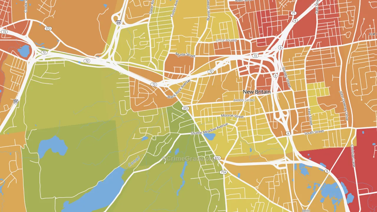 06052, CT Map of Vehicle Theft Rates