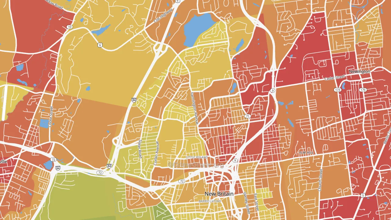 06053, CT Map of Vehicle Theft Rates