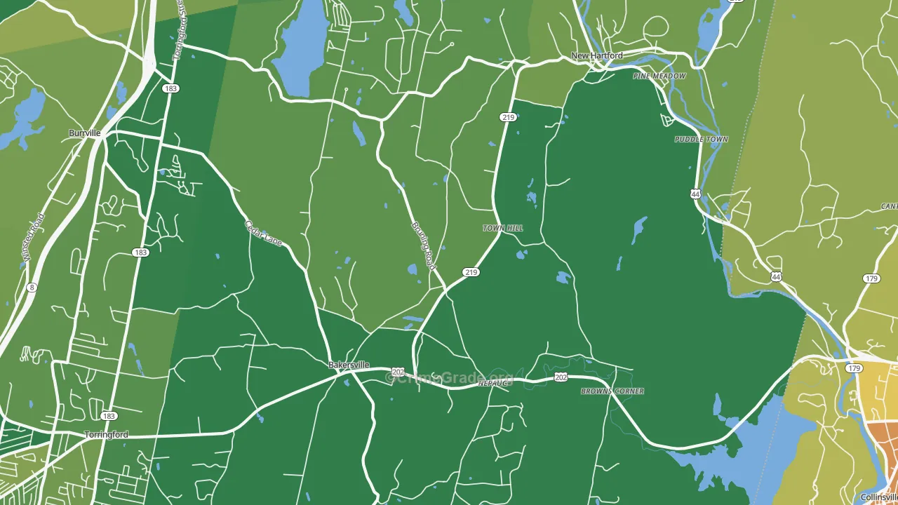 06057, CT Map of Vehicle Theft Rates