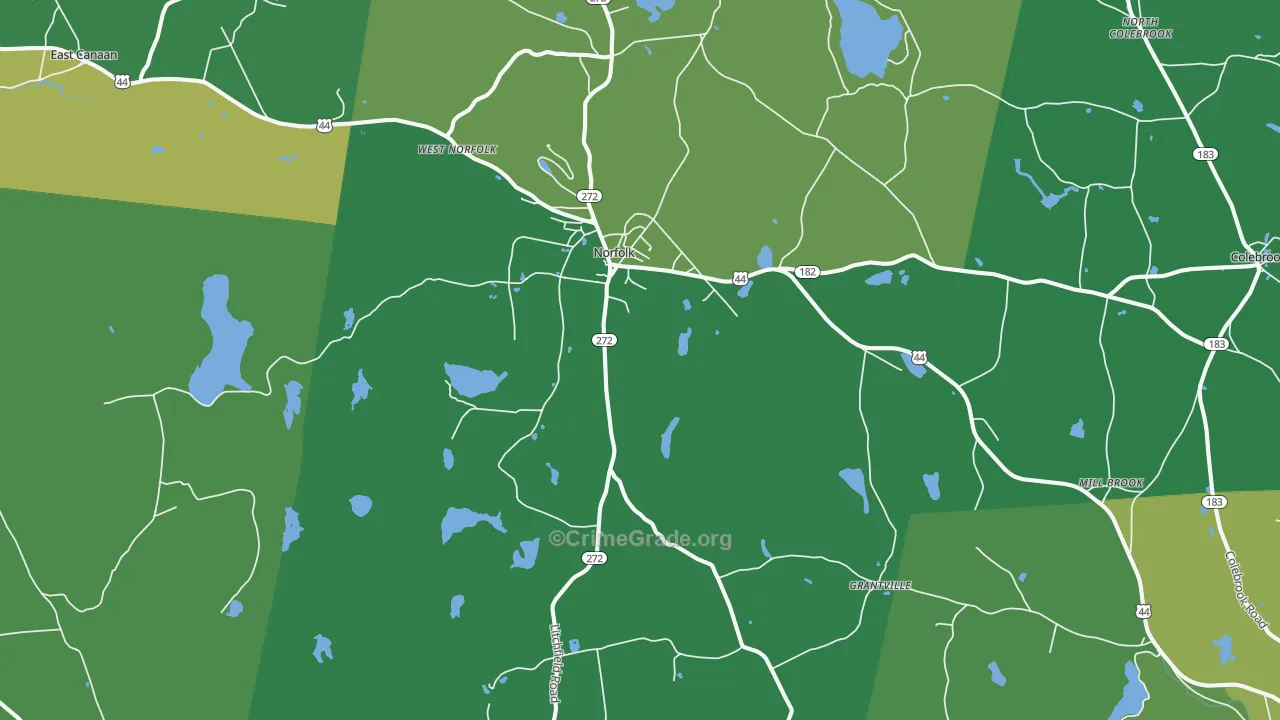 06058, CT Map of Vehicle Theft Rates